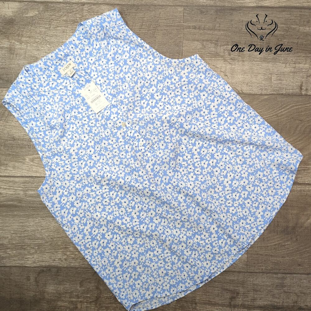 J.Crew Floral Button Front Tank Top Size S